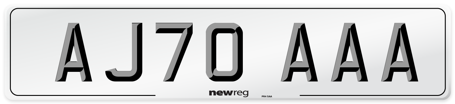 AJ70 AAA Number Plate from New Reg